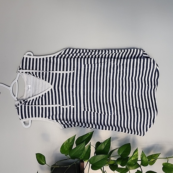 JACK & Missy blue white striped swim cover up medium large resort wear - Picture 2 of 7